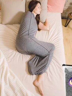 Hug Sleep Sleep Pod Hoodless Wearable Gray Compression Cocoon Sleep Sack Sz XL